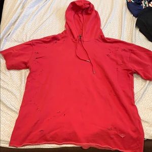 Men’s Red short sleeve PAC Sun hoodie